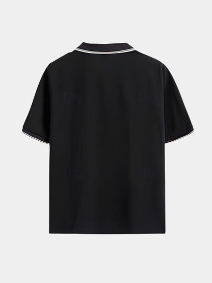 Timeless Black V-Neck Polo - Manly Man