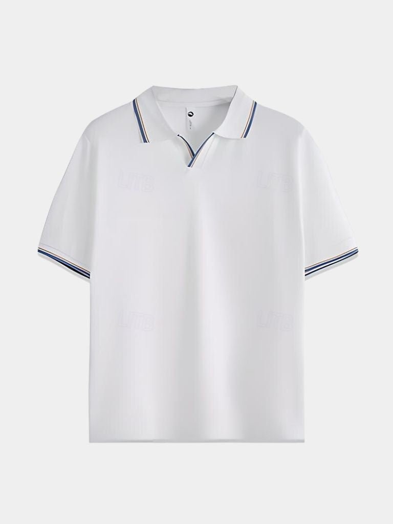 Timeless Black V-Neck Polo - Manly Man