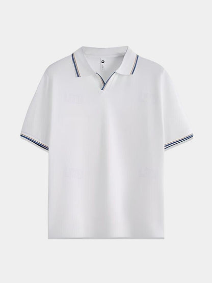 Timeless Black V-Neck Polo - Manly Man