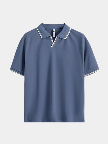 Timeless Black V-Neck Polo - Manly Man