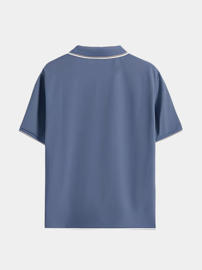 Timeless Black V-Neck Polo - Manly Man