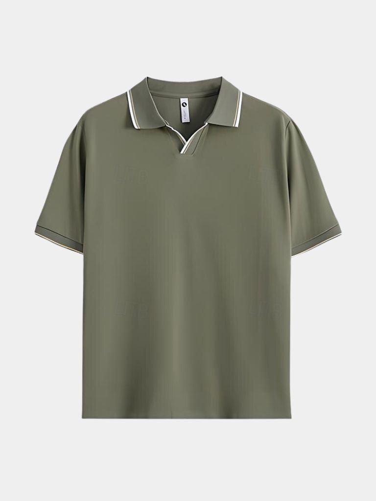 Timeless Black V-Neck Polo - Manly Man