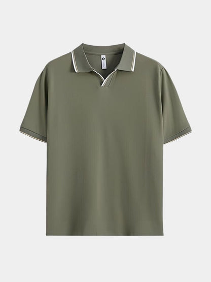 Timeless Black V-Neck Polo - Manly Man