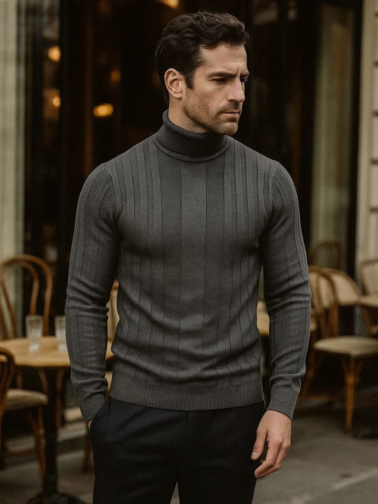 Turtleneck Knitwear Pullover Sweater - Manly Man