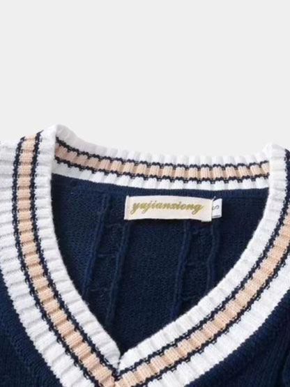 Chaleco de punto elegante con cuello en V - Manly Man