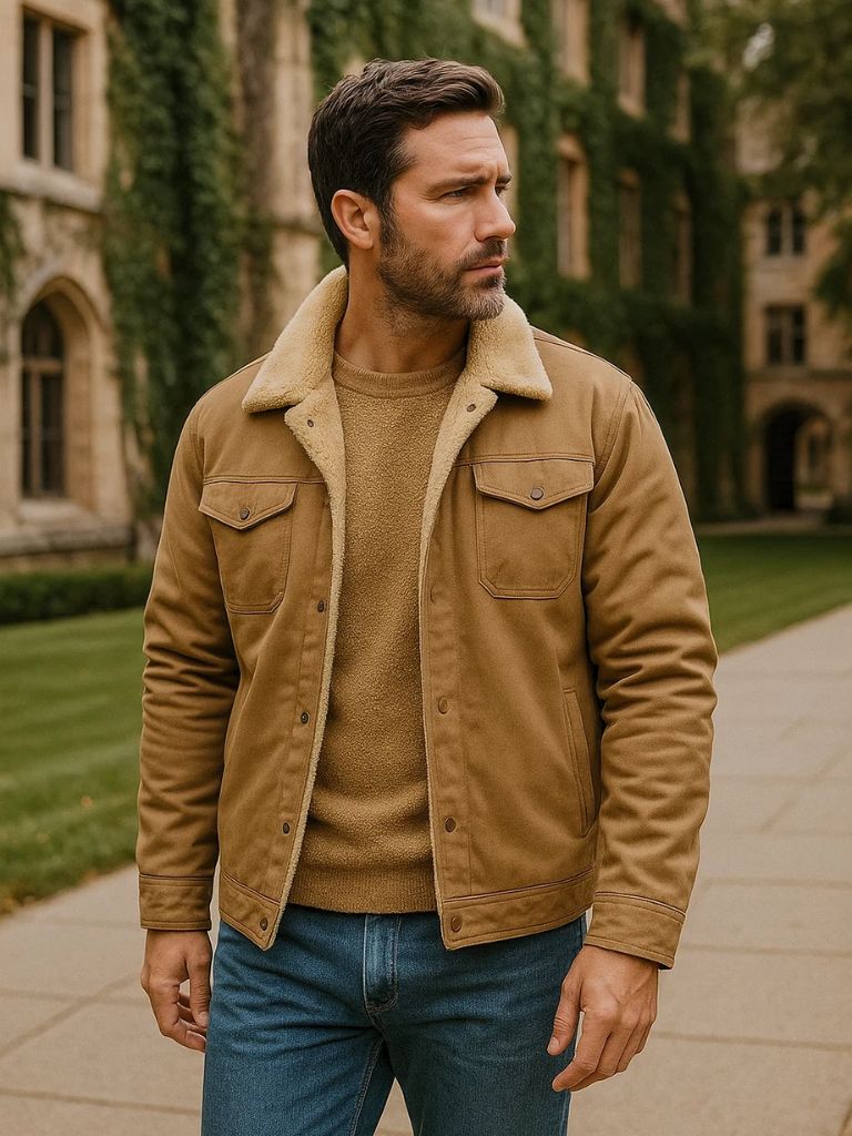 Vintage Fleece Bomber Jacket - Manly Man