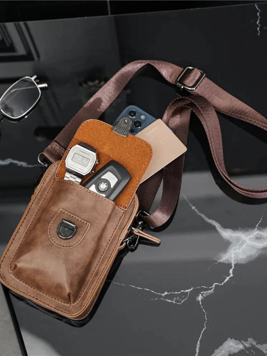 Bolso bandolera vintage de piel mini - Manly Man