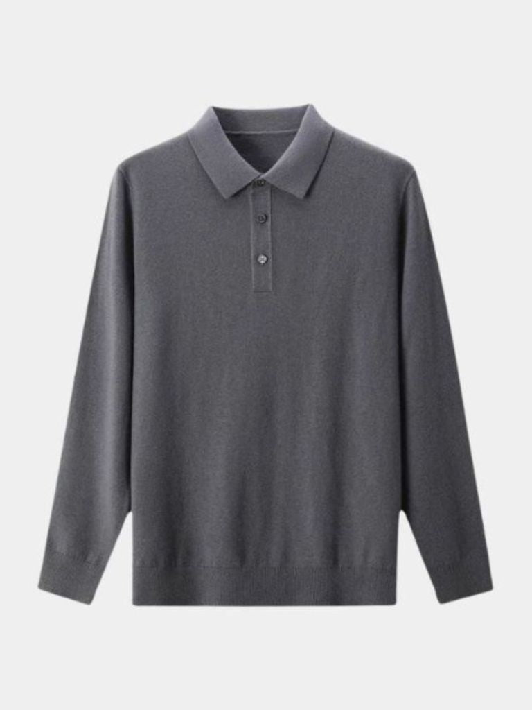 Wool Knit Button Up Polo Pullover - Manly Man