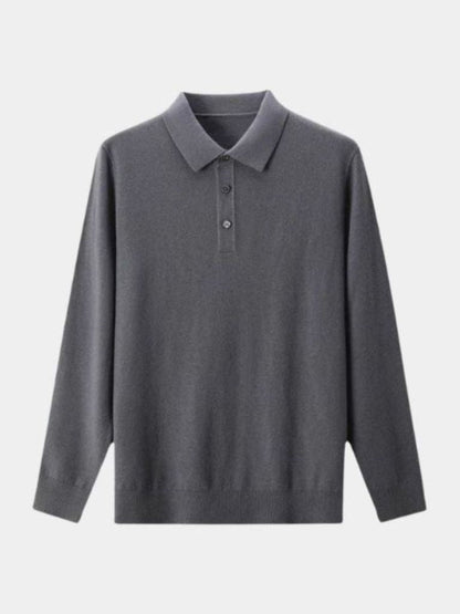 Wool Knit Button Up Polo Pullover - Manly Man