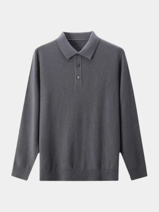 Wool Knit Button Up Polo Pullover - Manly Man