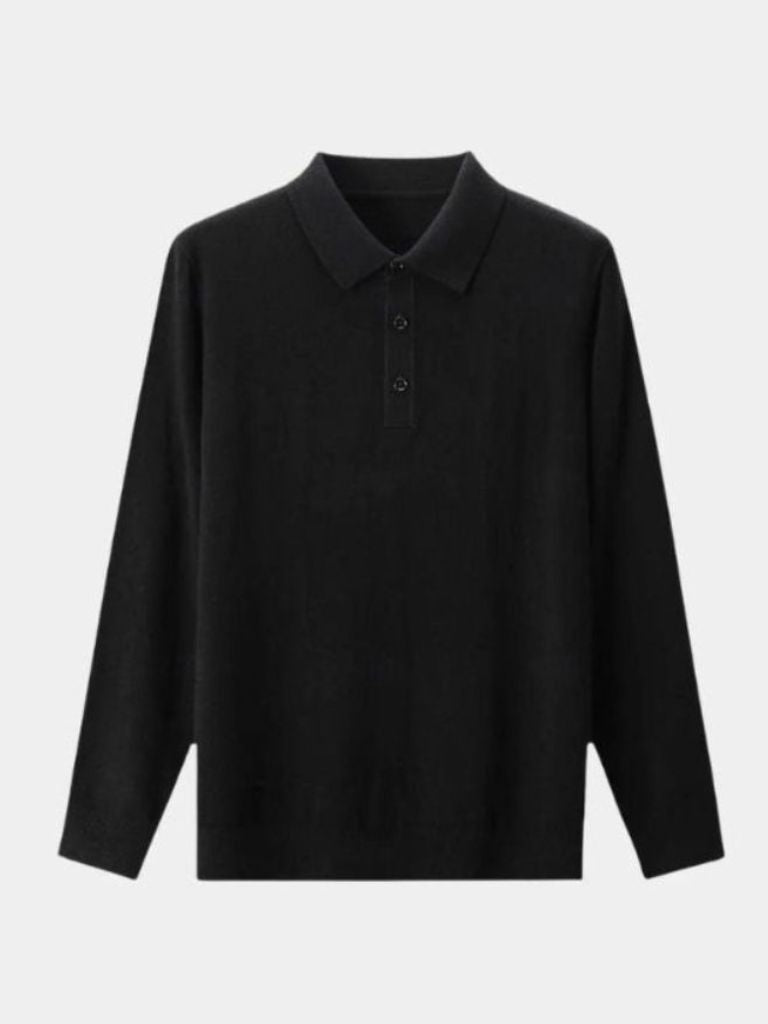 Wool Knit Button Up Polo Pullover - Manly Man