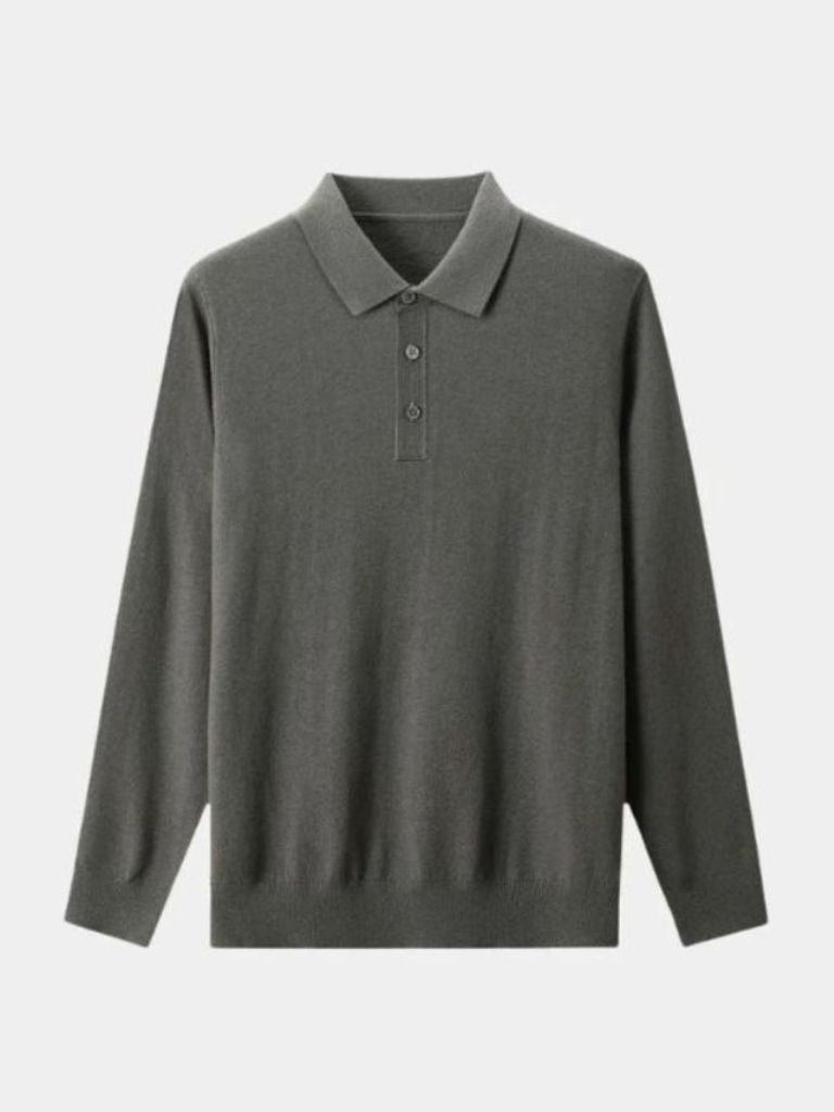 Wool Knit Button Up Polo Pullover - Manly Man
