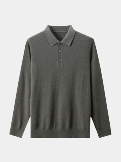Wool Knit Button Up Polo Pullover - Manly Man