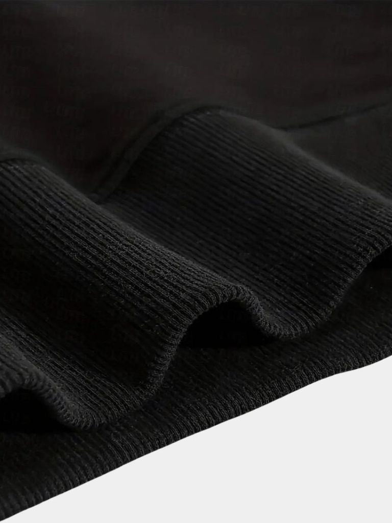 Sudadera deportiva con capucha y solapa negra y cremallera - Manly Man 