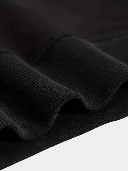 Sudadera deportiva con capucha y solapa negra y cremallera - Manly Man 