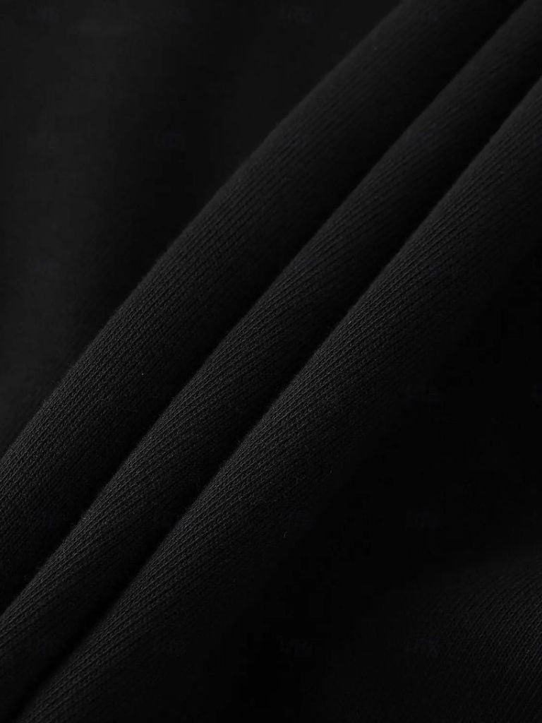 Sudadera deportiva con capucha y solapa negra y cremallera - Manly Man 