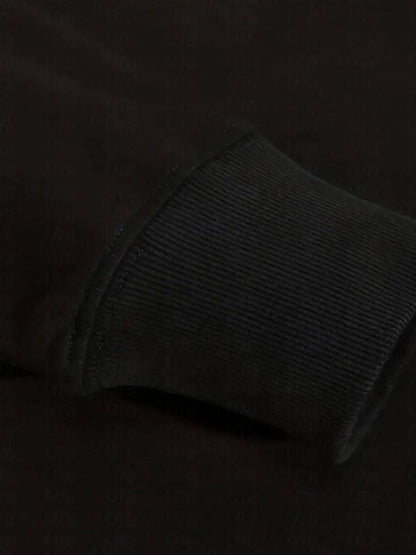 Sudadera deportiva con capucha y solapa negra y cremallera - Manly Man 