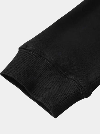 Sudadera deportiva con capucha y solapa negra y cremallera - Manly Man 