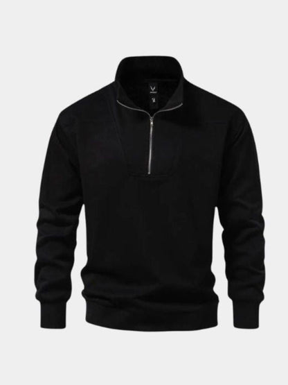 Sudadera deportiva con capucha y solapa negra y cremallera - Manly Man 